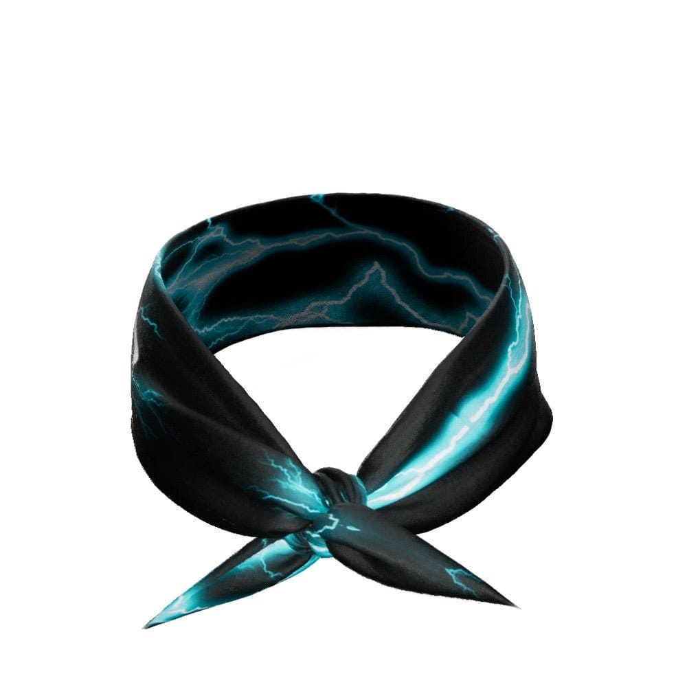 Elite Athletic Gear Headband Cyan Lightning Tie Headband