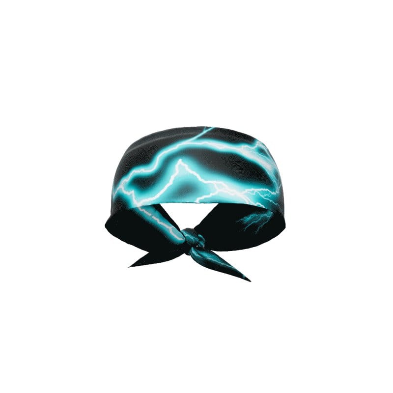 Elite Athletic Gear Headband Cyan Lightning Tie Headband
