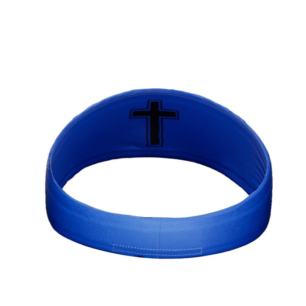 Elite Athletic Gear Headband Faith Cross Blue Headband