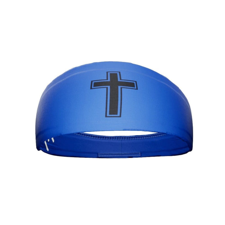 Elite Athletic Gear Headband Faith Cross Blue Headband