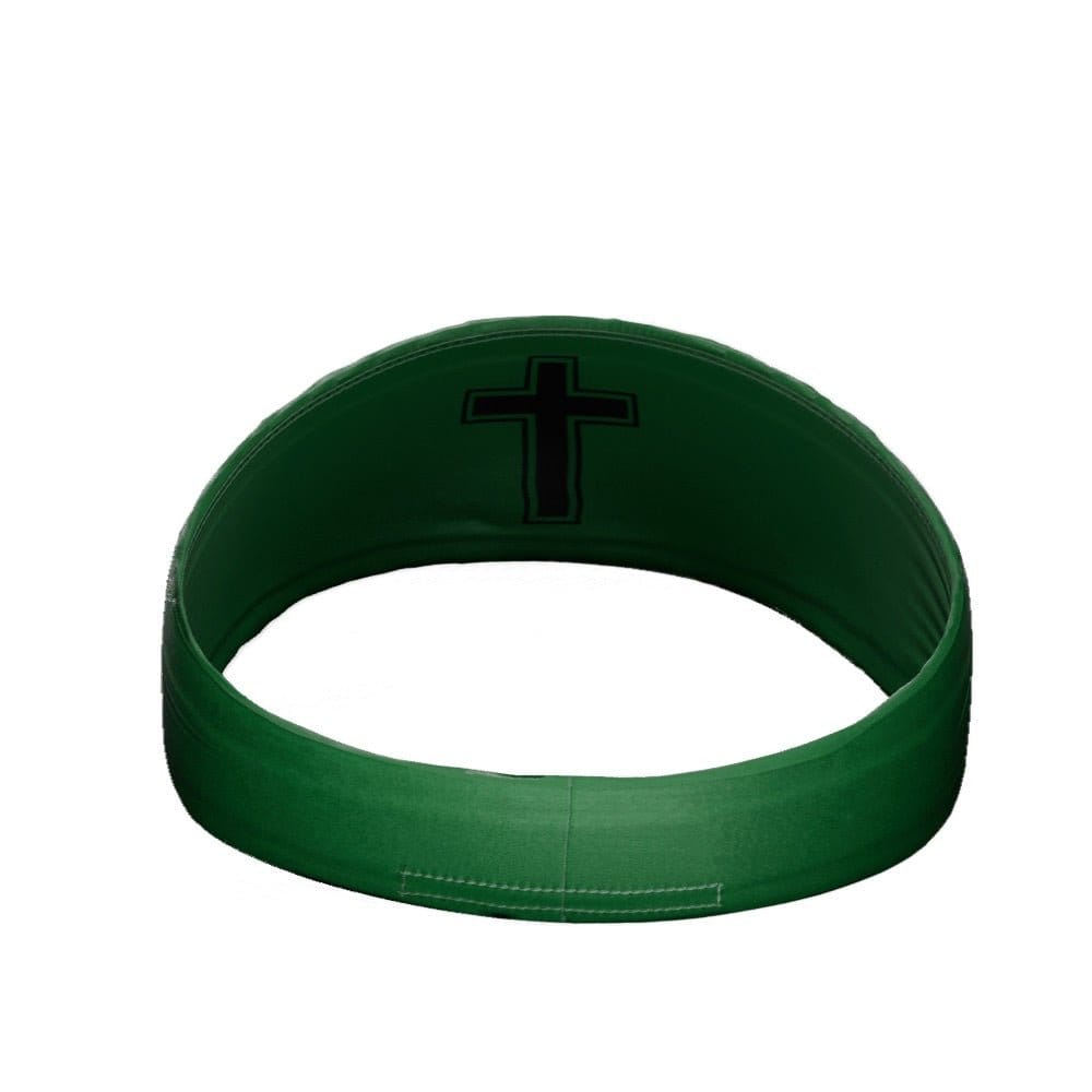 Elite Athletic Gear Headband Faith Cross Green Headband