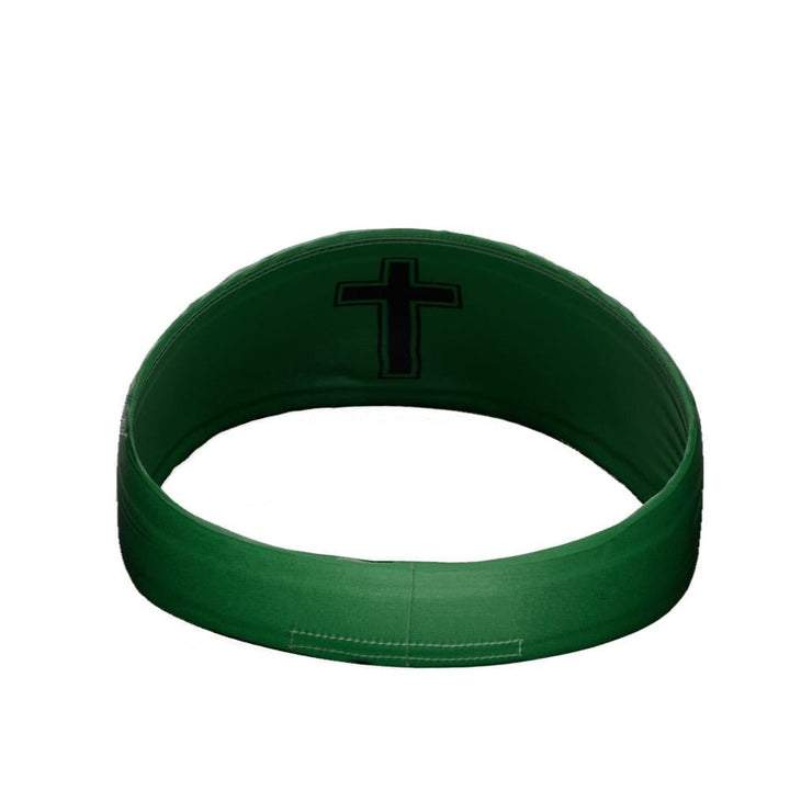 Elite Athletic Gear Headband Faith Cross Green Headband