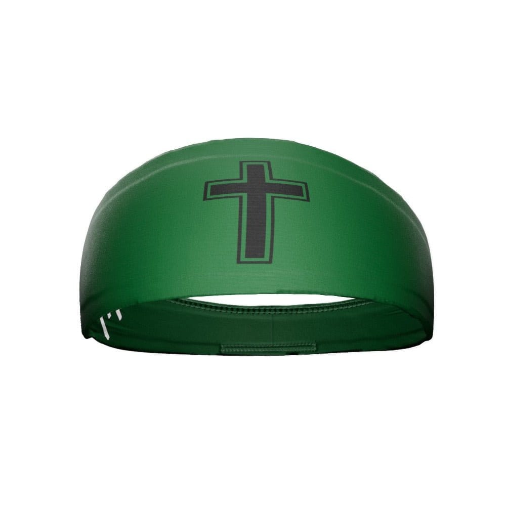 Elite Athletic Gear Headband Faith Cross Green Headband