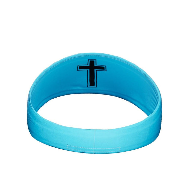 Elite Athletic Gear Headband Faith Cross Light Blue Headband