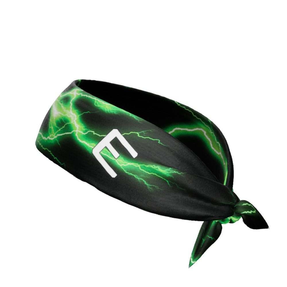 Elite Athletic Gear Headband Green Lightning Tie Headband