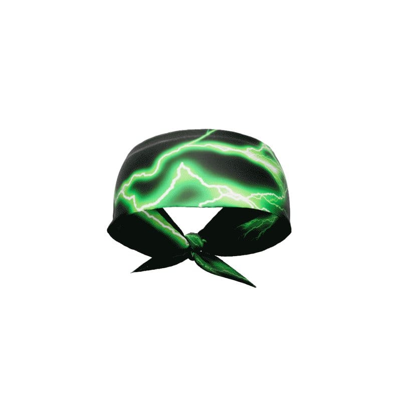 Elite Athletic Gear Headband Green Lightning Tie Headband