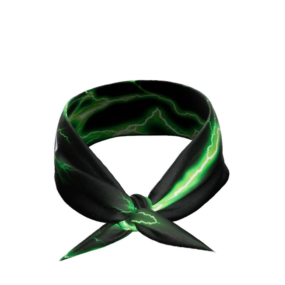 Elite Athletic Gear Headband Green Lightning Tie Headband