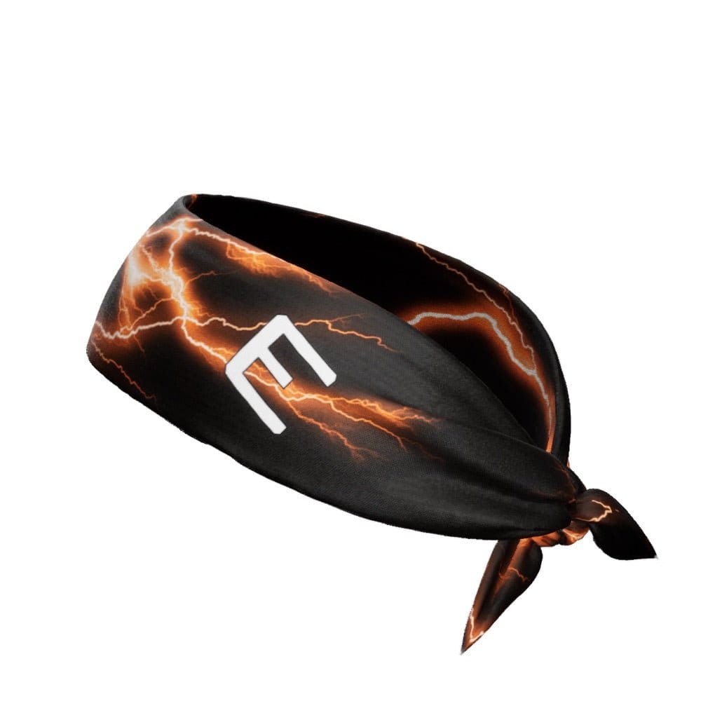 Elite Athletic Gear Headband Orange Lightning Tie Headband