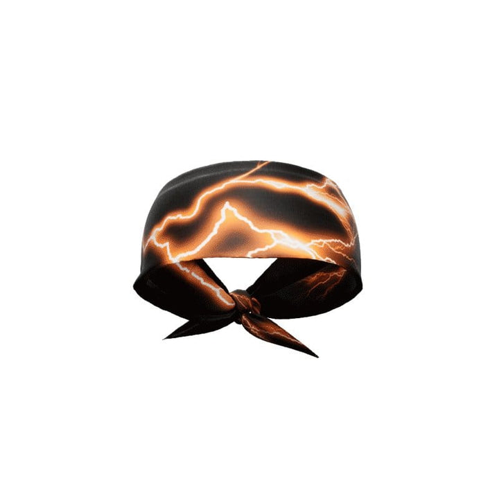 Elite Athletic Gear Headband Orange Lightning Tie Headband