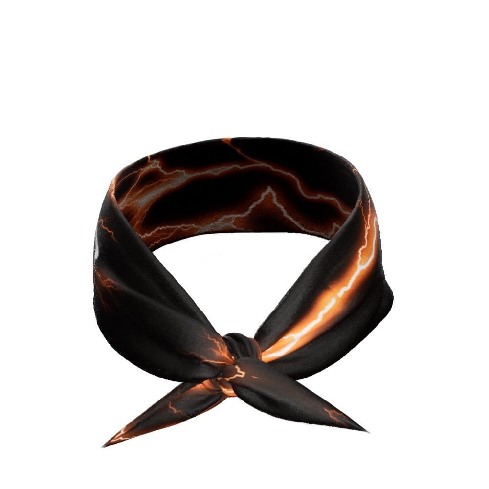 Elite Athletic Gear Headband Orange Lightning Tie Headband