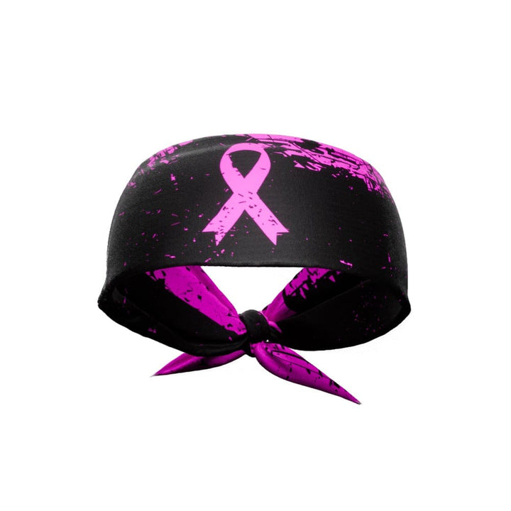 Elite Athletic Gear Headband Pink Splattered Breast Cancer Tie Headband