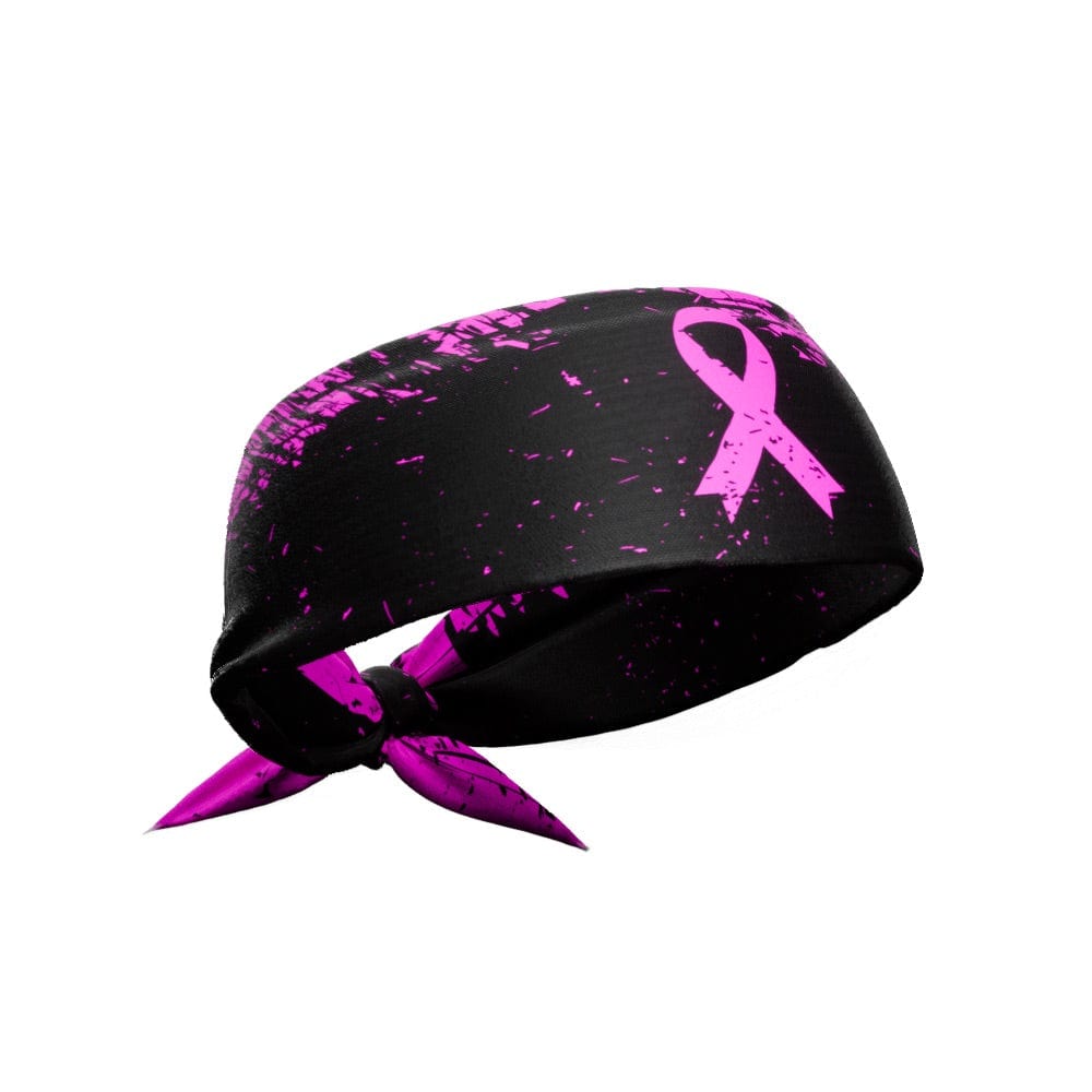 Elite Athletic Gear Headband Pink Splattered Breast Cancer Tie Headband