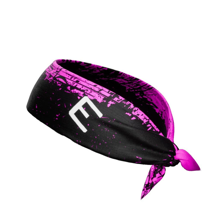 Elite Athletic Gear Headband Pink Splattered Breast Cancer Tie Headband