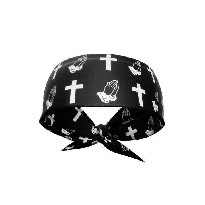 Elite Athletic Gear Headband Praying Crosses Tie Headband