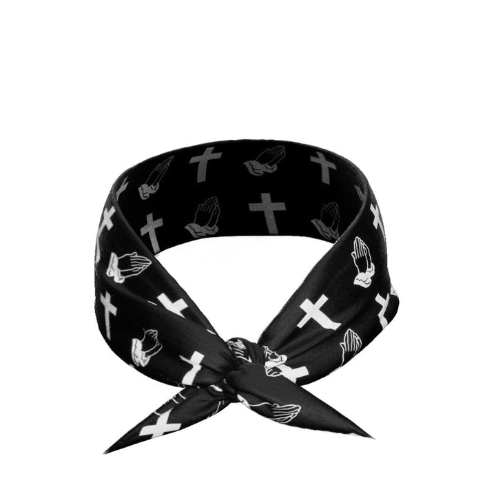 Elite Athletic Gear Headband Praying Crosses Tie Headband