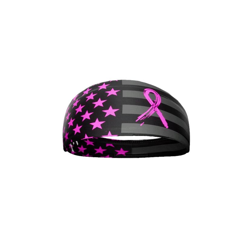 Elite Athletic Gear Headband Shadow USA Flag - Breast Cancer Awareness Headband