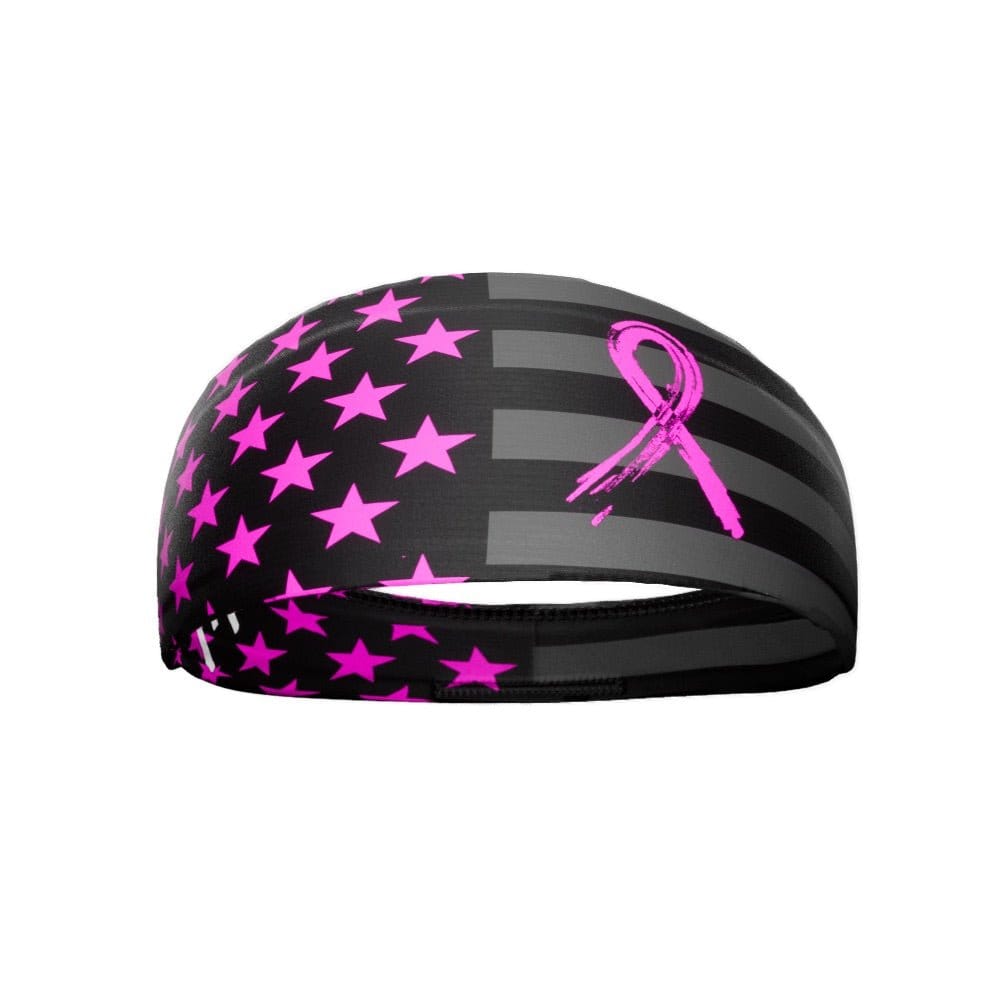 Elite Athletic Gear Headband Shadow USA Flag - Breast Cancer Awareness Headband