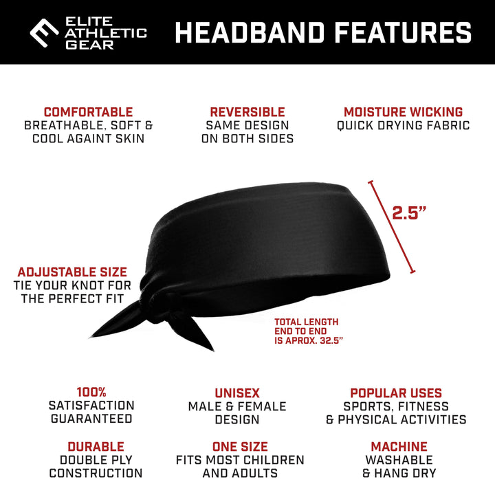 Elite Athletic Gear Headband Thin Blue Line Tie Headband