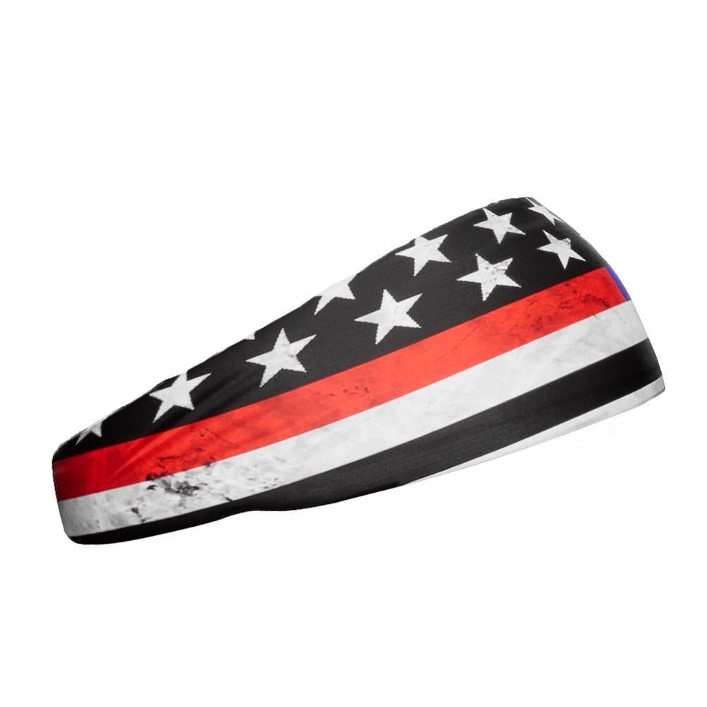 Elite Athletic Gear Headband Thin Red and Blue Line Headband