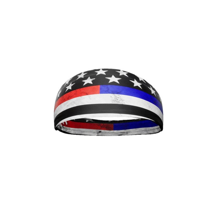 Elite Athletic Gear Headband Thin Red and Blue Line Headband