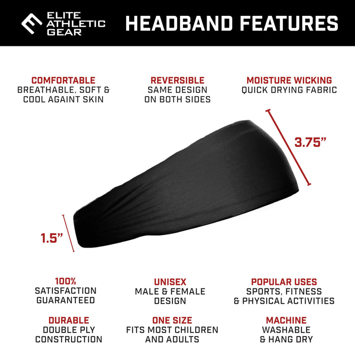 Elite Athletic Gear Headband Thin White Line Headband