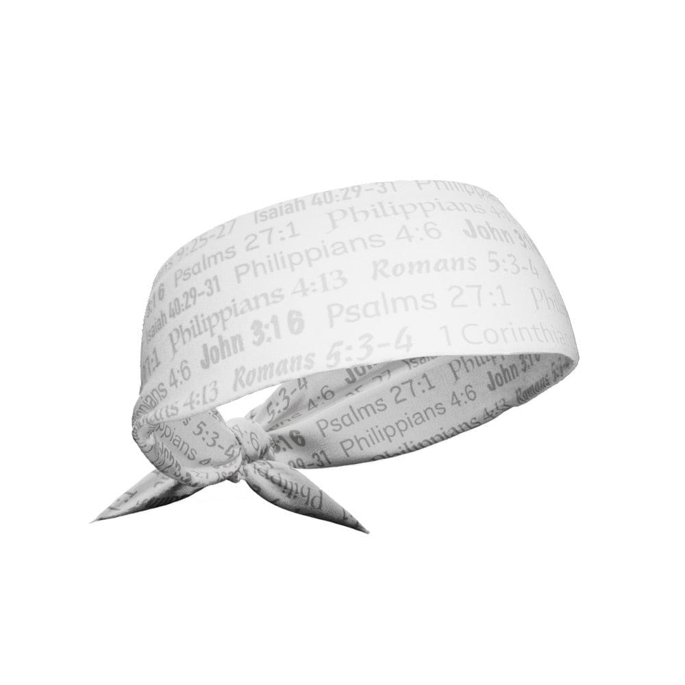 Elite Athletic Gear Headband White Bible Verse Tie Headband