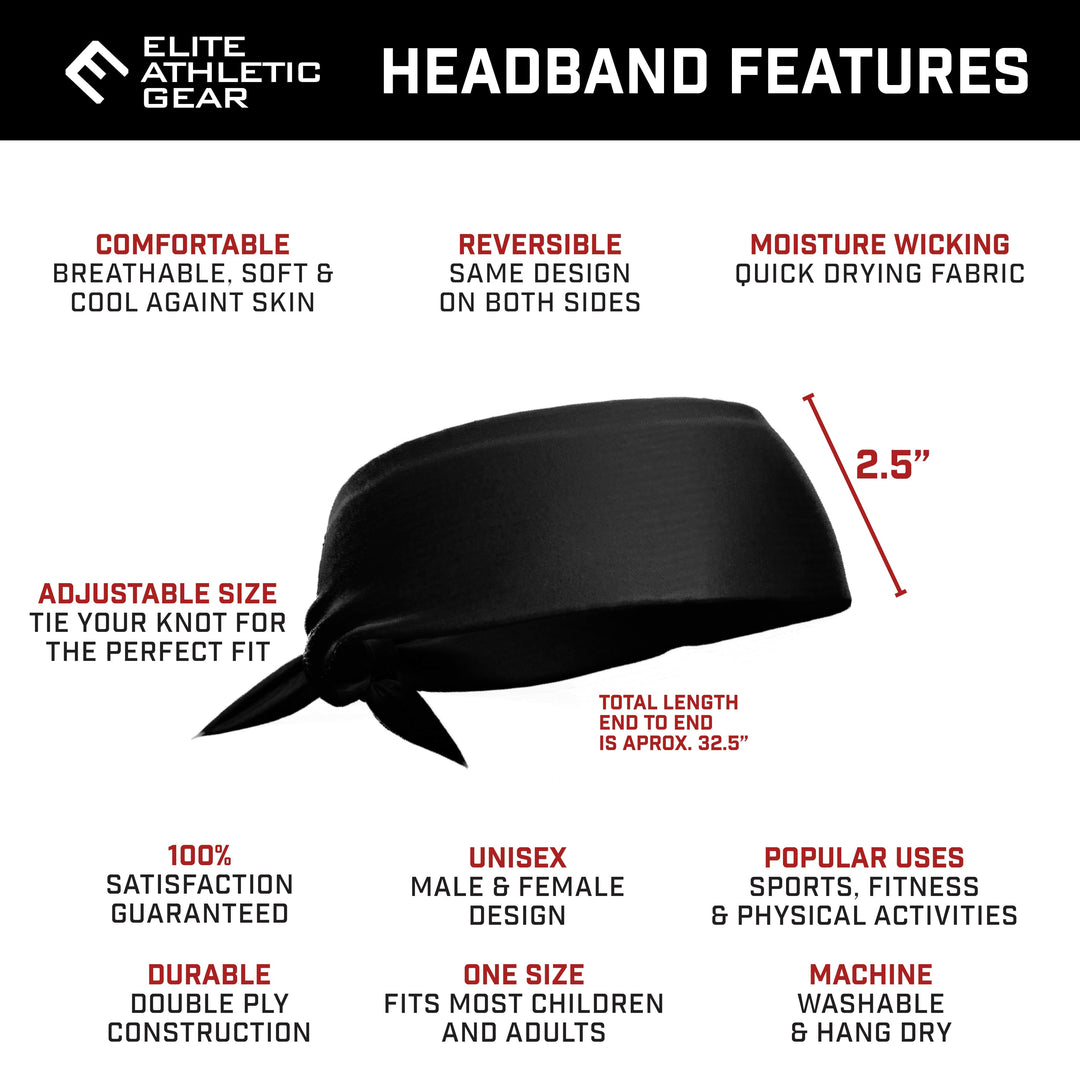 Elite Athletic Gear Headband White Lightning Tie Headband