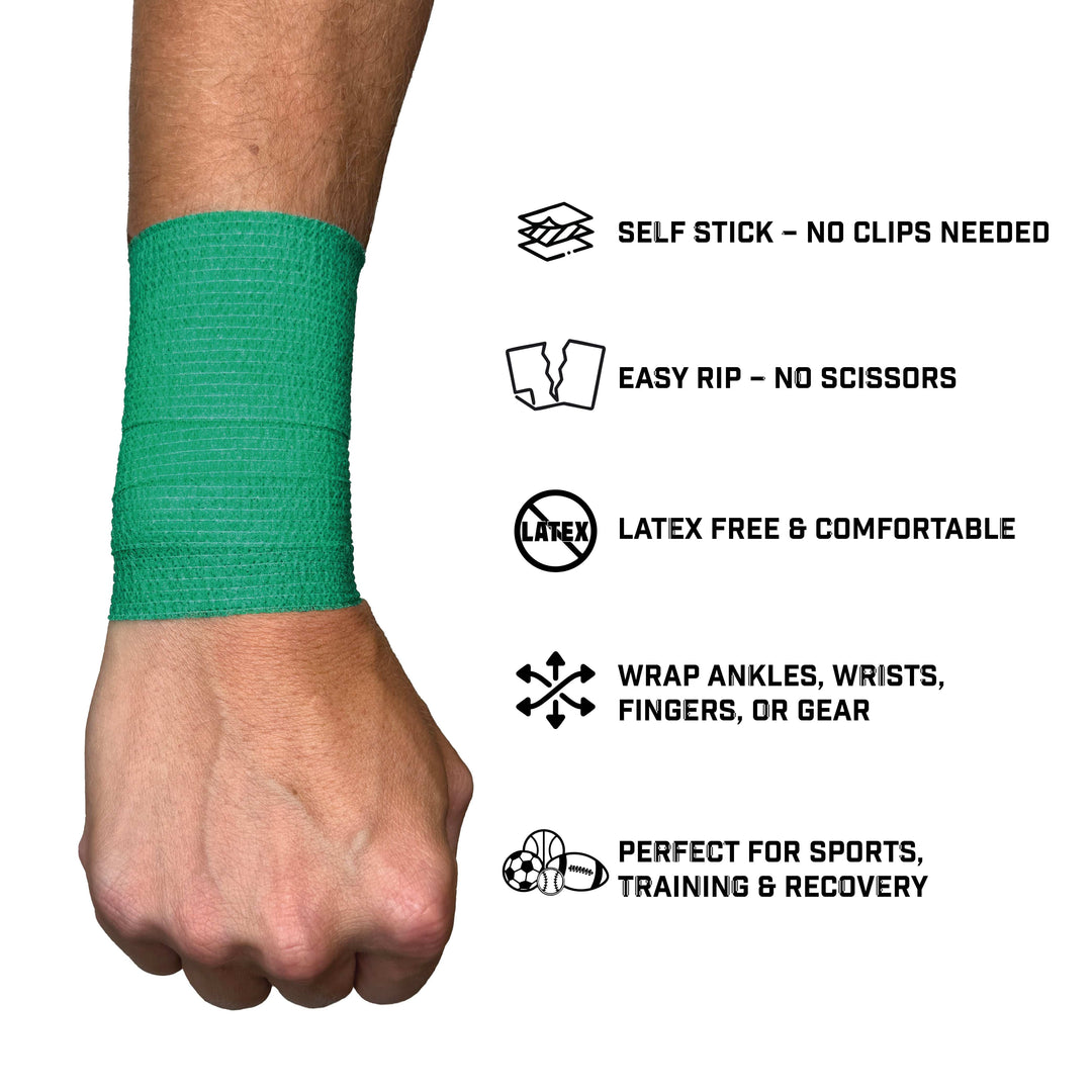 Elite Athletic Gear Self Stick Athletic Tape Green Self Stick Athletic Tape