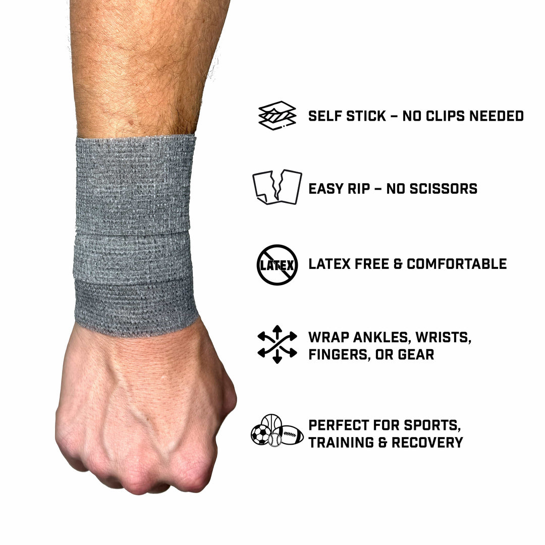 Elite Athletic Gear Self Stick Athletic Tape Grey Self Stick Athletic Tape