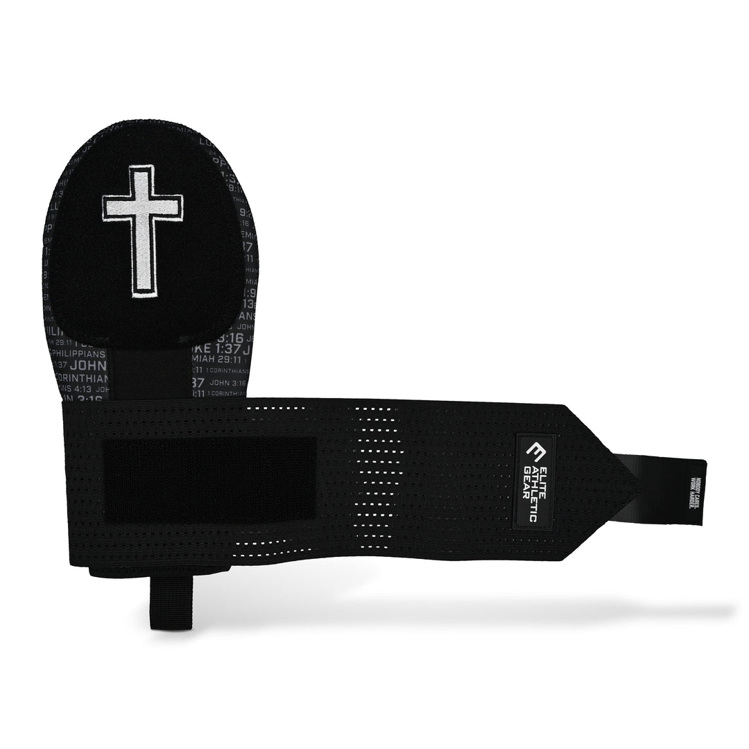Elite Athletic Gear Sliding Mitt Faith Cross Black Sliding Mitt