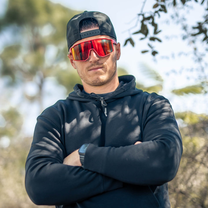 Elite Athletic Gear Sunglasses FLARE - Fire Red Polarized Sunglasses