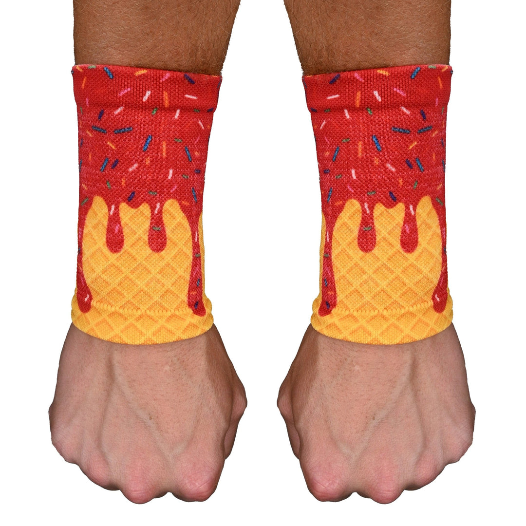 Elite Athletic Gear Wrist Support Sleeves Red Ice Cream Wrist Support Sleeves