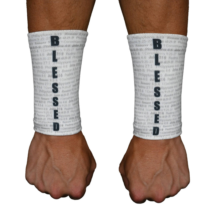 Elite Athletic Gear Wrist Support Sleeves White BLESSED Wrist Support Sleeves