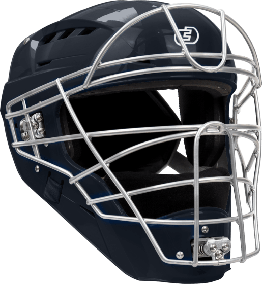 Force3 Pro Gear Baseball & Softball Mask Adult (7 1/8 - 7 1/2) / Silver / Navy Hockey Style Defender Mask (SEI Certified to Meet NOCSAE Standard) | Force3 Pro Gear