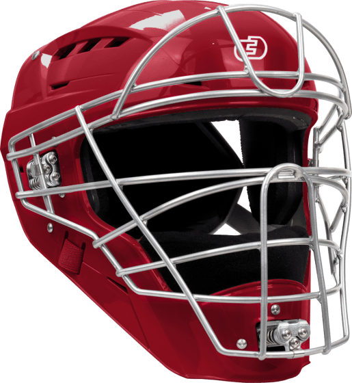 Force3 Pro Gear Baseball & Softball Mask Adult (7 1/8 - 7 1/2) / Silver / Red Hockey Style Defender Mask (SEI Certified to Meet NOCSAE Standard) | Force3 Pro Gear