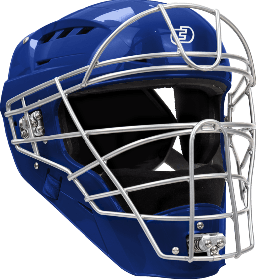 Force3 Pro Gear Baseball & Softball Mask Adult (7 1/8 - 7 1/2) / Silver / Royal Hockey Style Defender Mask (SEI Certified to Meet NOCSAE Standard) | Force3 Pro Gear