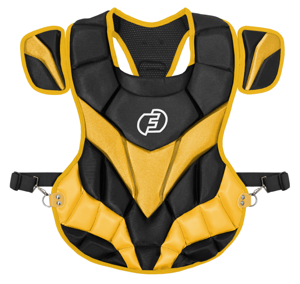 Force3 Pro Gear Baseball & Softball Mask Chest Protector Black/Yellow Catcher Pro Chest Protector with DuPont™ Kevlar® | Force3 Pro Gear