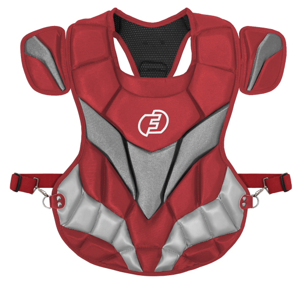 Force3 Pro Gear Baseball & Softball Mask Chest Protector Red/Gray Catcher Pro Chest Protector with DuPont™ Kevlar® | Force3 Pro Gear