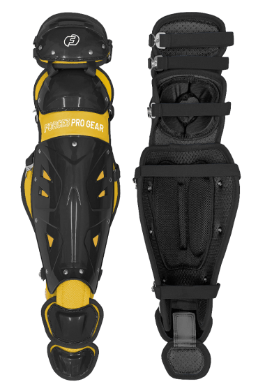 Force3 Pro Gear Baseball & Softball Shin Guards Adult / Gold/Gray Catcher Shin Guards with DuPont™ Kevlar® | Force3 Pro Gear