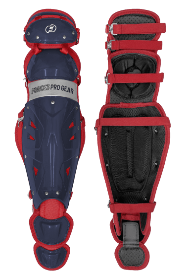 Force3 Pro Gear Baseball & Softball Shin Guards Adult / Navy/Red Catcher Shin Guards with DuPont™ Kevlar® | Force3 Pro Gear