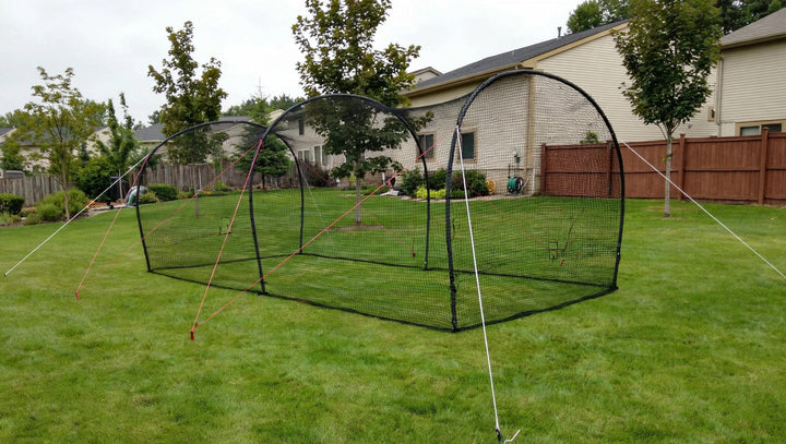 Heater Sports Batting Cage Package 24' / BaseHit - Baseball / Batting Tee ($25 value) Heater Xtender Cage + Pitching Machine Package - Build Yours, Save 10% + Free Gift
