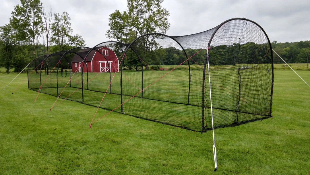 Heater Sports Batting Cage Package 60' / BaseHit - Baseball / Batting Tee ($25 value) Heater Xtender Cage + Pitching Machine Package - Build Yours, Save 10% + Free Gift