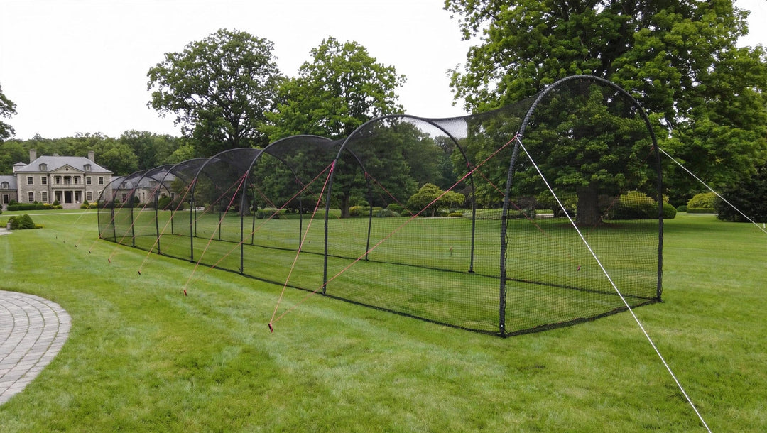 Heater Sports Batting Cage Package 72' / BaseHit - Baseball / Batting Tee ($25 value) Heater Xtender Cage + Pitching Machine Package - Build Yours, Save 10% + Free Gift