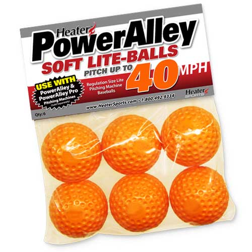 Heater Sports Pitching Machine Balls 6 Soft Lite-Balls PowerAlley Soft Lite-Balls | Heater Sports