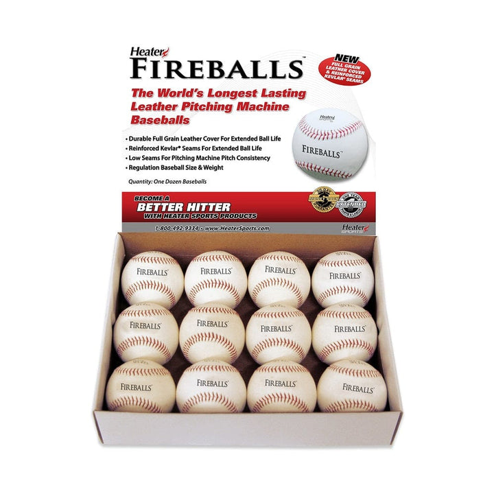 Heater Sports Pitching Machine Balls Fireball Genuine Leather Pitching Machine Baseballs | Heater Sports