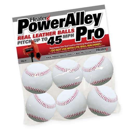 Heater Sports Pitching Machine Balls PowerAlley Pro Leather Pitching Machine Baseballs (*Backordered) | Heater Sports