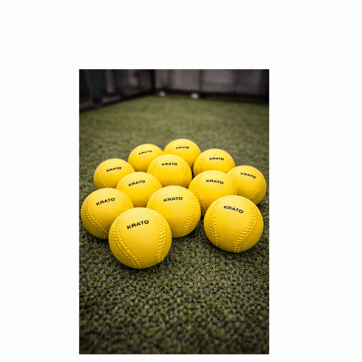 Krato Sports set of 12 Pitching Machine Softballs -firm foam - 12"