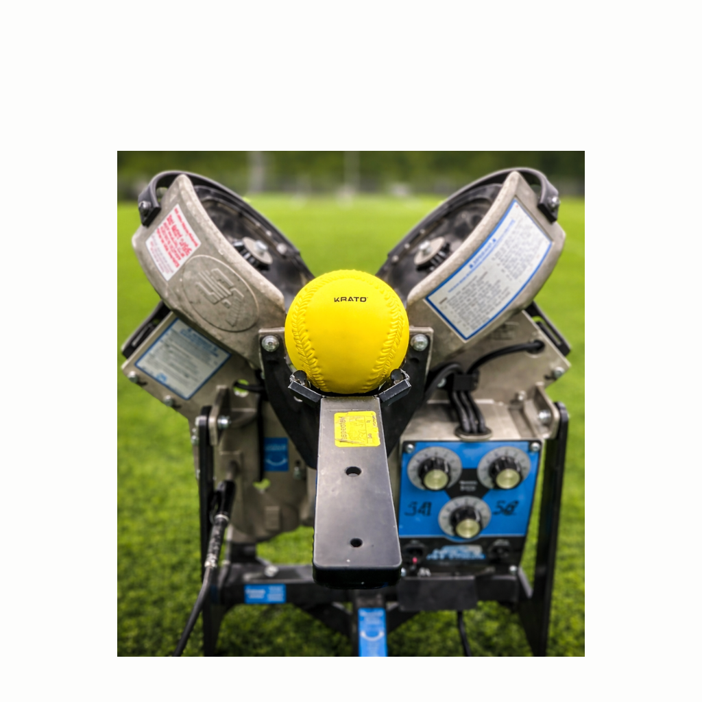 Krato Sports set of 12 Pitching Machine Softballs -firm foam - 12"