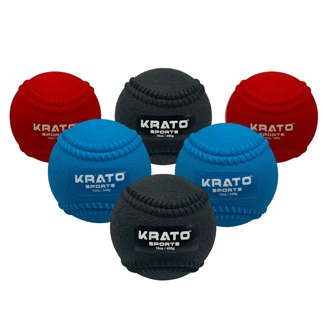 Krato Sports Training Baseballs 12oz Hitting Power Balls Mixed Set  | Hitting Plyo Balls