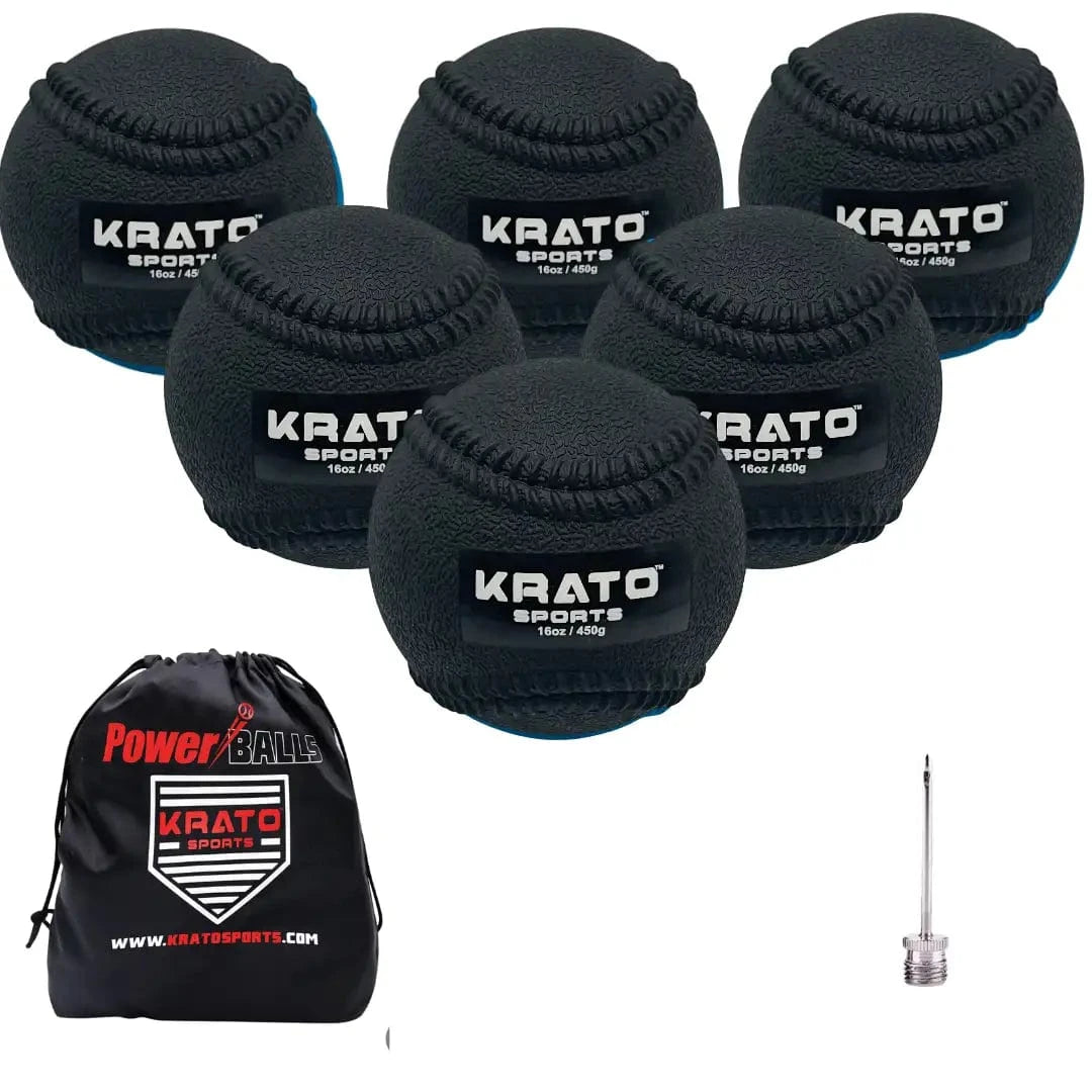 Krato Sports Training Baseballs 16oz Hitting Power Balls 16oz | Plyo Balls